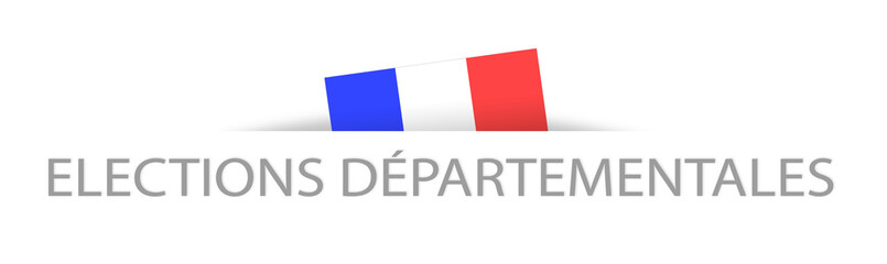 District elections in French with a part hidden french flag