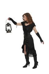 Fototapeta premium Woman holding lantern