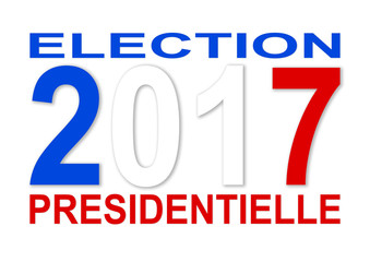 Presidential elections 2017 in French with blue with and red col