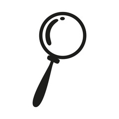 Magnifying glass icon on a white background.