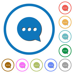 Working chat icons with shadows and outlines