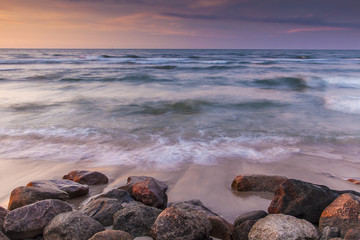 Obraz premium beautiful view of the Baltic Sea to the Polish town Rozewie