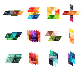 Set of vector triangle geometric infographic