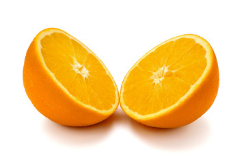 Two halves of an orange