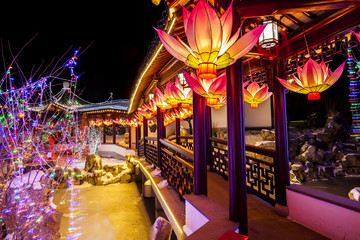 Chinese traditional buildings at night