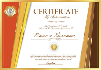 Certificate retro design template
