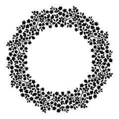 Round frame of flowers. Small flowers on a circle.