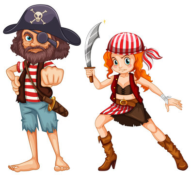 Pirate crews with weapons