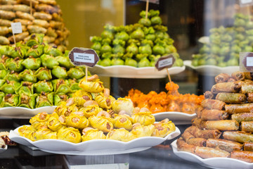 traditional sweet Belgian dessert in the shop