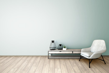 3d illustration of empty wall interior design
