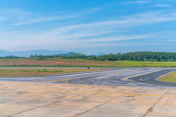 Run way with blue sky. .
