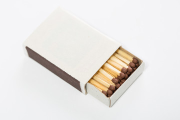 box of matches on a white