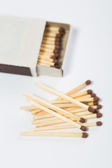 box of matches on a white