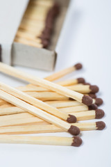 box of matches on a white