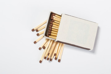 box of matches on a white