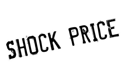 Shock Price rubber stamp. Grunge design with dust scratches. Effects can be easily removed for a clean, crisp look. Color is easily changed.
