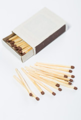 box of matches on a white