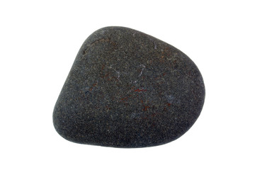 Pebble from beach against a white background