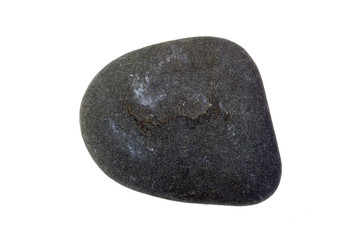 Pebble from beach against a white background