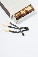 box of matches on a white