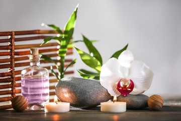 Spa still life on grey background