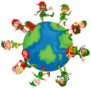 Christmas elves around the world