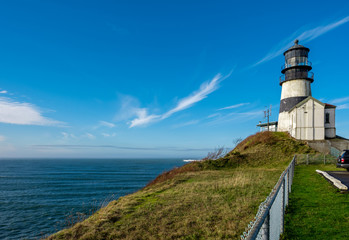 Fototapeta na wymiar Cape Disappointment Lighthouse, built in 1856
