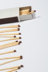 box of matches on a white