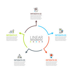 Thin line flat element for infographic.