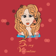 beautiful cute girl . Be my valentine