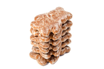 traditional gingerbread isolated on white background