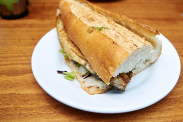 Balik ekmek on a wooden table