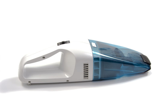 Hand-held vacuum cleaner isolated on a white background
