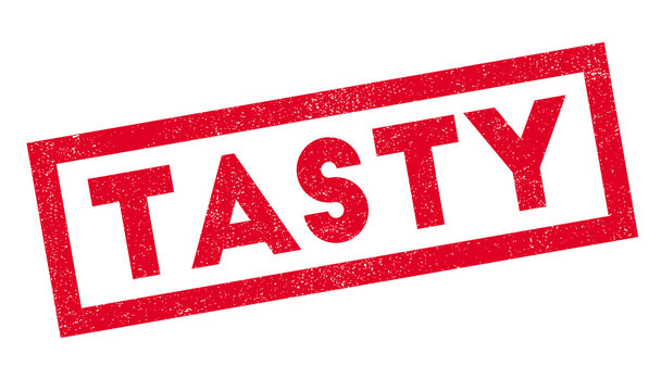 Tasty rubber stamp. Grunge design with dust scratches. Effects can be easily removed for a clean, crisp look. Color is easily changed.