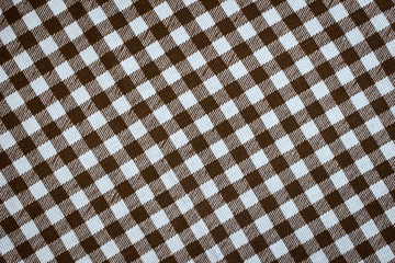 Checkered background, Empty table covered with checkered tablecl