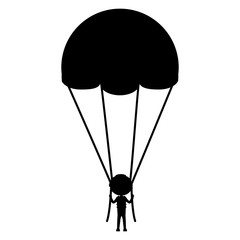 Skydiving extreme sport icon vector illustration graphic design