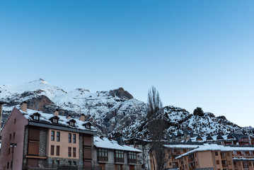 A winter view of the Panticosa village surrounding mountains (Tena Valley, Spanish pyrenees), January 2017