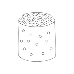 Easter cake. Outline drawing. Orthodox holidays and traditional food.