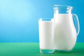 organic milk on the table on nature