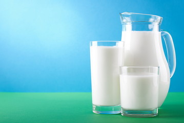 organic milk on the table on nature