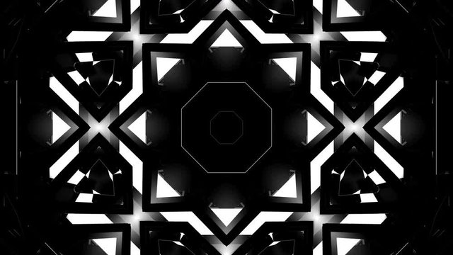 4K Abstract Black and White 3D Shape VJ Animation