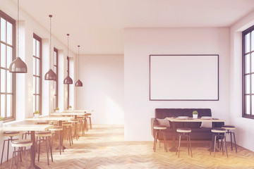 Cafe with sofa and poster