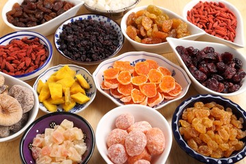 Dried fruits.