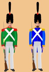 2 Soldiers in 19 century ammunition