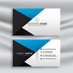 elegant blue, white and black modern business card design