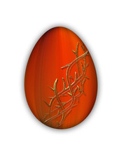 Easter egg - religious decorated ornamental painted red Easter egg