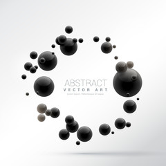 black 3d spheres frame background