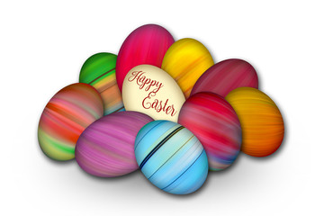 Fototapeta na wymiar Colorful painted Easter eggs on a pile, resurrection holiday background