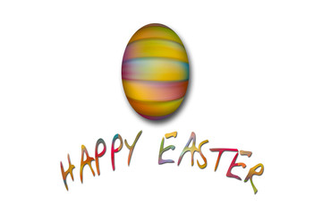 Colorful painted Easter egg, resurrection holiday background greeting card
