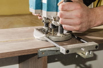 Processing furniture part edge